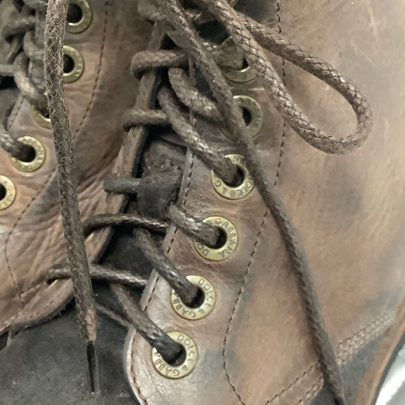 Dolce & Gabbana Brown Factory Worn Look Leather Men's Ankle Boots, Size 9 - Picture 9 of 16